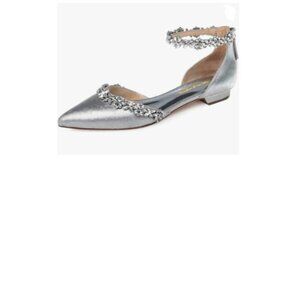 XYD Women Classic Pointed Toe D'Orsay Wedding Flat Sandals Sparkly Rhinestones